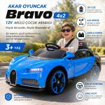 Akar Oyuncak | 95-455 | Bravo | 4X2 | 12V Uzaktan Kumandalı Akülü Çocuk Arabası | Mavi | 3+ Yaş - Görsel 5