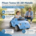 Pilsan Tostos 05-281 Metalik | 12V Uzaktan Kumandalı Akülü Çocuk Arabası | Mavi - Görsel 6