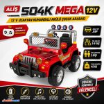 Aliş 504K Mega 12V | 12 V Uzaktan Kumandalı Akülü Çocuk Arabası | 3-8 Yaş - Görsel 12