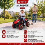 UJ Toys UJ 60002 Uj Ranger | 6V Uzaktan Kumandalı Akülü ATV | Kırmızı | 3-4 Yaş - Görsel 3