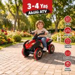 UJ Toys UJ 60002 Uj Ranger | 6V Uzaktan Kumandalı Akülü ATV | Kırmızı | 3-4 Yaş - Görsel 4